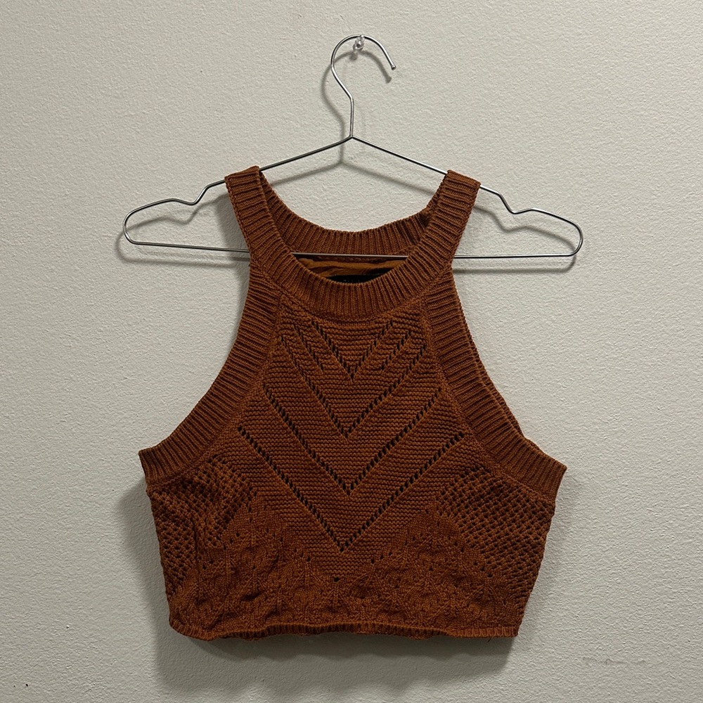 House of Harlow 1960 Brown knit Halter Top